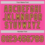 Personalized Pink Old Gold-Black Bomber Full-Snap Varsity Letterman Jacket Team Custom Name and Number