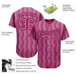 Personalized Pink Pink-Black 3D Pattern Design Authentic Baseball Jersey Team Custom Name and Number