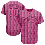 Personalized Pink Pink-Black 3D Pattern Design Authentic Baseball Jersey Team Custom Name and Number