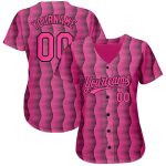 Personalized Pink Pink-Black 3D Pattern Design Authentic Baseball Jersey Team Custom Name and Number