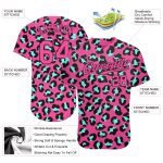 Personalized Pink Pink-Black 3D Pattern Design Leopard Authentic Baseball Jersey Team Custom Name and Number