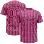 Personalized Pink Pink-Black 3D Pattern Two-Button Unisex Softball Jersey Team Custom Name and Number