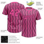 Personalized Pink Pink-Black 3D Pattern Two-Button Unisex Softball Jersey Team Custom Name and Number