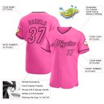 Personalized Pink Pink-Black Authentic Baseball Jersey Team Custom Name and Number