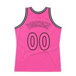 Personalized Pink Pink-Black Authentic Throwback Basketball Jersey Team Custom Name and Number