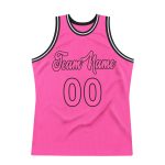 Personalized Pink Pink-Black Authentic Throwback Basketball Jersey Team Custom Name and Number