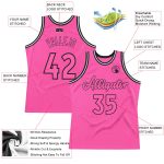 Personalized Pink Pink-Black Authentic Throwback Basketball Jersey Team Custom Name and Number