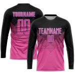 Personalized Pink Pink-Black Sublimation Soccer Uniform Jersey 7397