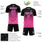 Personalized Pink Pink-Black Sublimation Soccer Uniform Jersey 7397