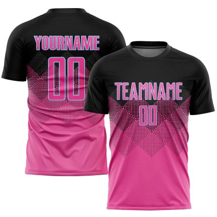 Personalized Pink Pink-Black Sublimation Soccer Uniform Jersey Team Custom Name and Number 7397