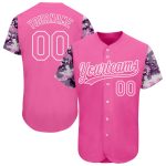 Personalized Pink Pink-Camo 3D Pattern Design Authentic Baseball Jersey Team Custom Name and Number