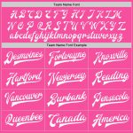 Personalized Pink Pink-Gray Bomber Full-Snap Varsity Letterman Split Fashion Jacket Team Custom Name and Number