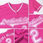 Personalized Pink Pink-Purple Authentic Baseball Jersey Team Custom Name and Number
