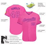 Personalized Pink Pink-Purple Authentic Baseball Jersey Team Custom Name and Number