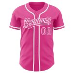 Personalized Pink Pink-White Authentic Baseball Jersey Team Custom Name and Number