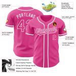 Personalized Pink Pink-White Authentic Baseball Jersey Team Custom Name and Number