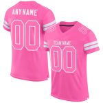 Personalized Pink Pink-White Mesh Authentic Football Jersey Team Custom Name and Number