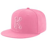 Personalized Pink Pink-White Stitched Adjustable Snapback Hat Team Custom Name and Number