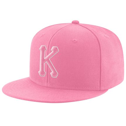 Personalized Pink Pink-White Stitched Adjustable Snapback Hat Team Custom Name and Number