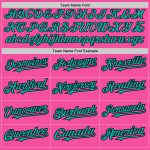Personalized Pink Pinstripe Aqua-Black Authentic Fade Fashion Baseball Jersey Team Custom Name and Number