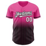 Personalized Pink Pinstripe White-Black Authentic Fade Fashion Baseball Jersey Team Custom Name and Number