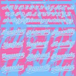 Personalized Pink Powder Blue-White 3D Pattern Design Authentic Baseball Jersey Team Custom Name and Number