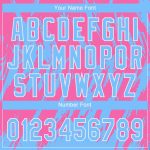 Personalized Pink Powder Blue-White 3D Pattern Two-Button Unisex Softball Jersey Team Custom Name and Number