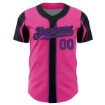 Personalized Pink Purple-Black 3 Colors Arm Shapes Authentic Baseball Jersey Team Custom Name and Number