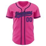 Personalized Pink Purple-Black Authentic Baseball Jersey