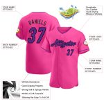 Personalized Pink Purple-Black Authentic Baseball Jersey Team Custom Name and Number