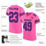 Personalized Pink Purple-Black Mesh Authentic Football Jersey Team Custom Name and Number