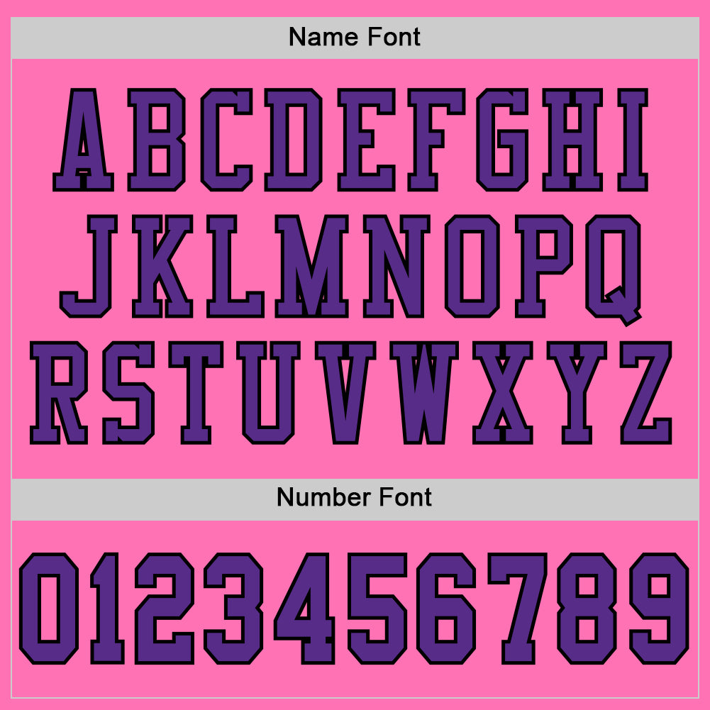 Personalized Pink Purple-Black Mesh Authentic Football Jersey Team Custom Name and Number Personalized Pink Purple-Black Mesh Authentic Football Jersey Team Custom Name and Number - Image 4
