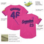 Personalized Pink Purple-Black Mesh Authentic Throwback Baseball Jersey Team Custom Name and Number
