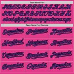 Personalized Pink Purple-Black Mesh Authentic Throwback Baseball Jersey Team Custom Name and Number