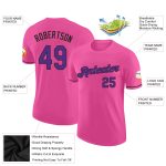 Personalized Pink Purple-Black Performance T-Shirt Team Custom Name and Number