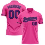 Personalized Pink Purple-Black Performance Vapor Golf Polo Shirt Team Custom Name and Number