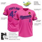 Personalized Pink Purple-Black Two-Button Unisex Softball Jersey Team Custom Name and Number