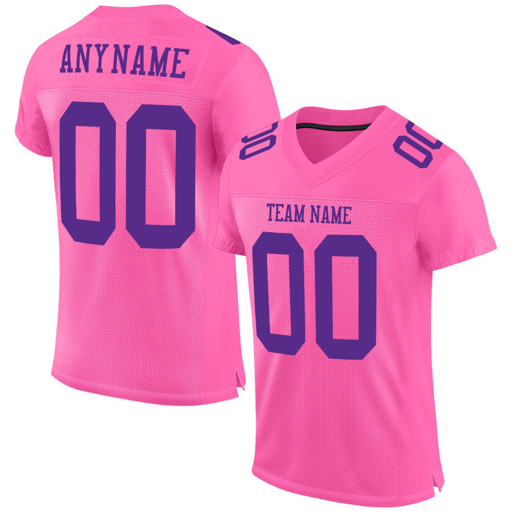 Personalized Pink Purple Mesh Authentic Football Jersey Team Custom Name and Number