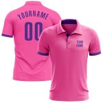 Personalized Pink Purple Performance Golf Polo Shirt Team Custom Name and Number