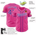 Personalized Pink Purple-White Authentic Baseball Jersey