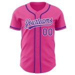 Personalized Pink Purple-White Authentic Baseball Jersey