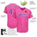 Personalized Pink Purple-White Authentic Baseball Jersey Team Custom Name and Number