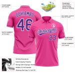 Personalized Pink Purple-White Performance Vapor Golf Polo Shirt Team Custom Name and Number