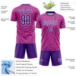 Personalized Pink Purple-White Snake Skin Sublimation Soccer Uniform Jersey Team Custom Name and Number