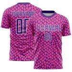 Personalized Pink Purple-White Snake Skin Sublimation Soccer Uniform Jersey Team Custom Name and Number