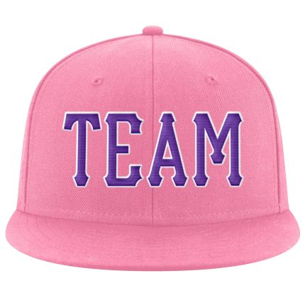 Personalized Pink Purple-White Stitched Adjustable Snapback Hat Team Custom Name and Number