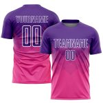 Personalized Pink Purple-White Sublimation Soccer Uniform Jersey Team Custom Name and Number