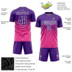 Personalized Pink Purple-White Sublimation Soccer Uniform Jersey Team Custom Name and Number