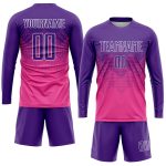 Personalized Pink Purple-White Sublimation Soccer Uniform Jersey Team Custom Name and Number