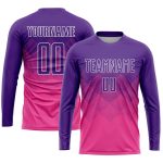Personalized Pink Purple-White Sublimation Soccer Uniform Jersey Team Custom Name and Number